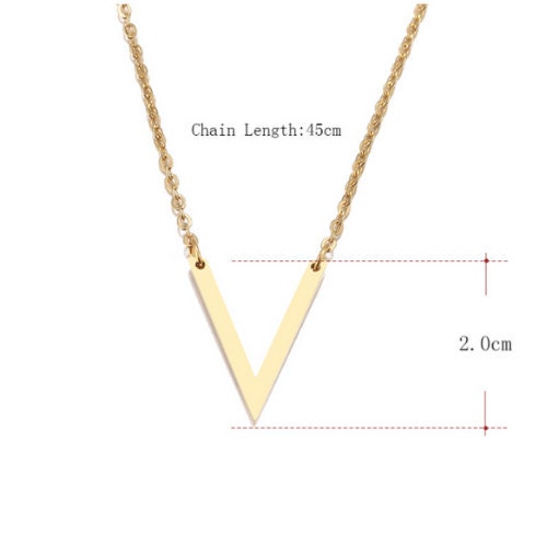 V Necklace for her/ Gold, Silver and Rose Golden/ Waterproof and No tarnishing/ Etsy UK shop - Free Shipping