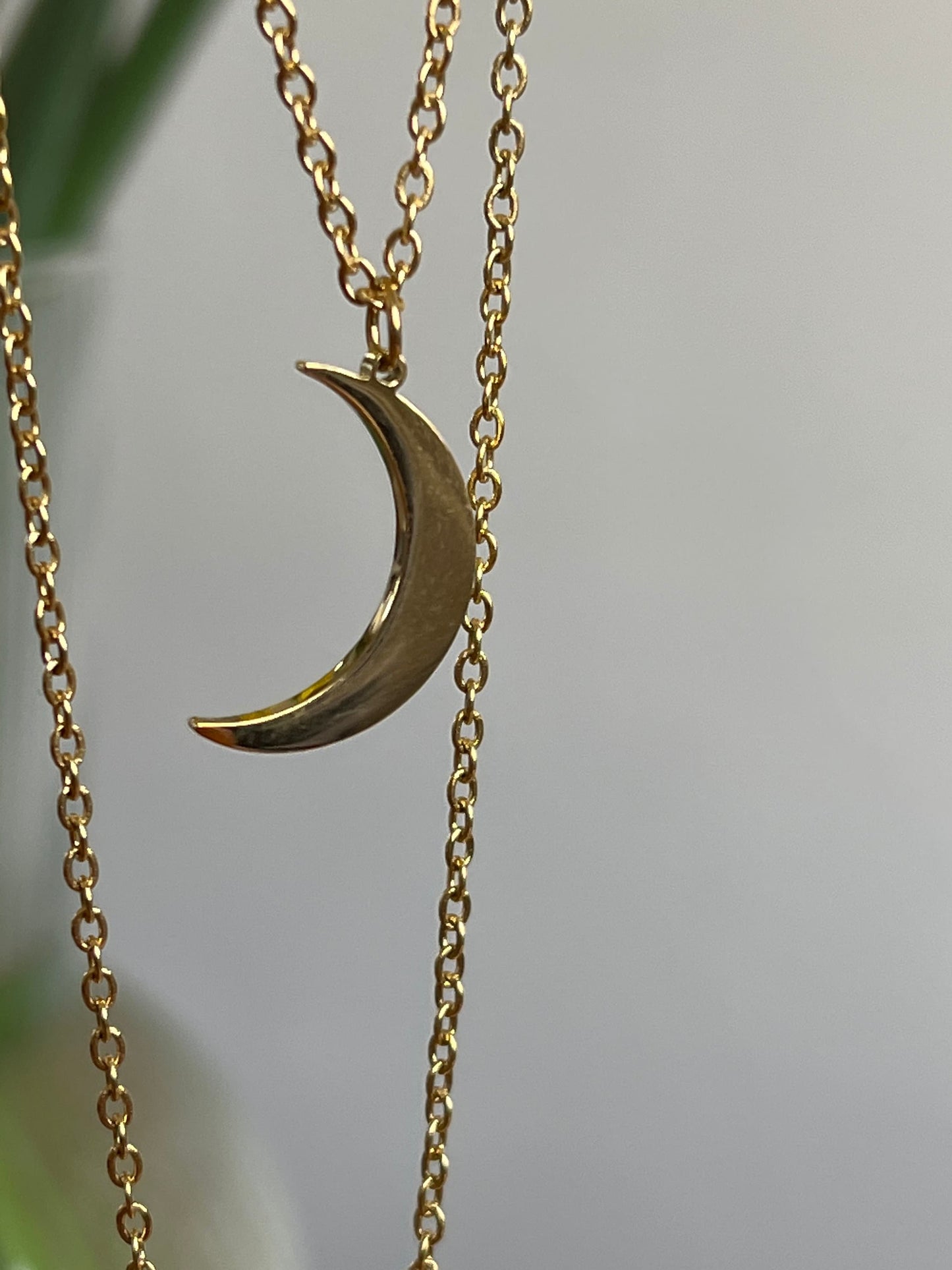 Gold Moon Pendant Necklace/Water, Heat & Sweat Resistant/Etsy UK shop - Free Shipping