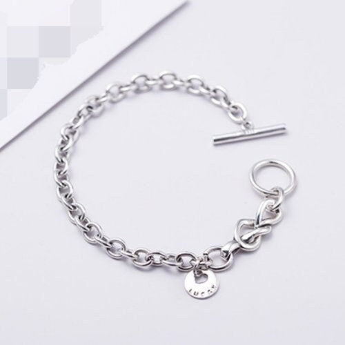 Silver Bracelet, Chain 925 Sterling Silver Bracelet for Her/ Etsy UK Shop