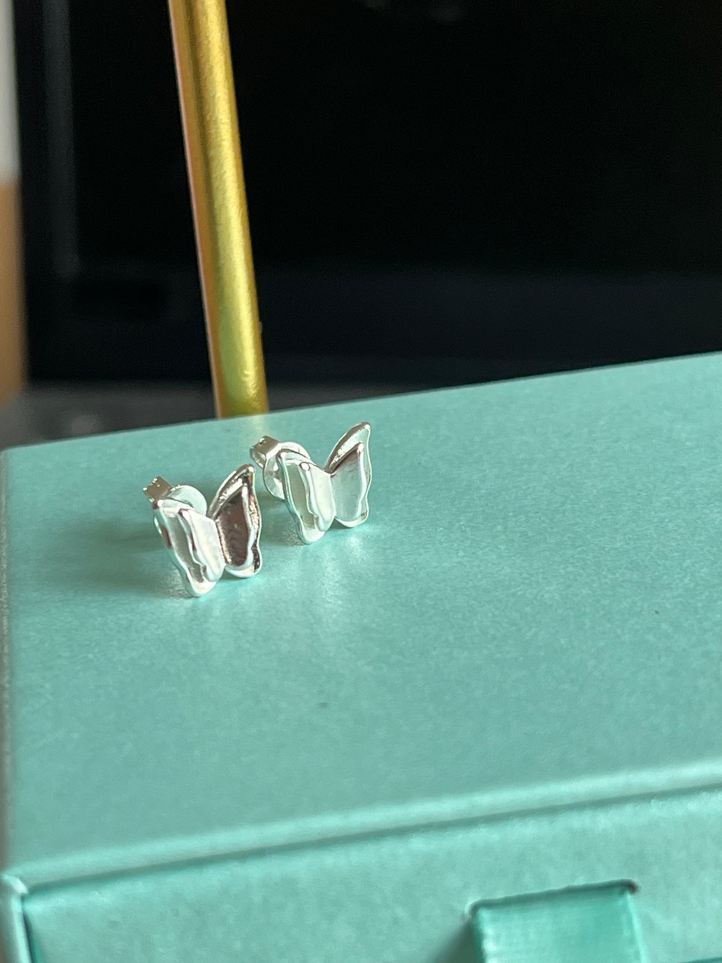 Sterling Silver Tiny Butterfly Stud Earrings/ Minimalist Dainty Cute Butterfly Studs for her/ Etsy UK Shop