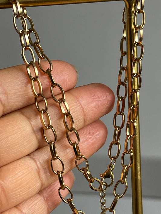 Chunky Chain Gold Necklace, Bohemian Chic, Waterproof and Tarnish Free Necklace for her/ Etsy UK shop