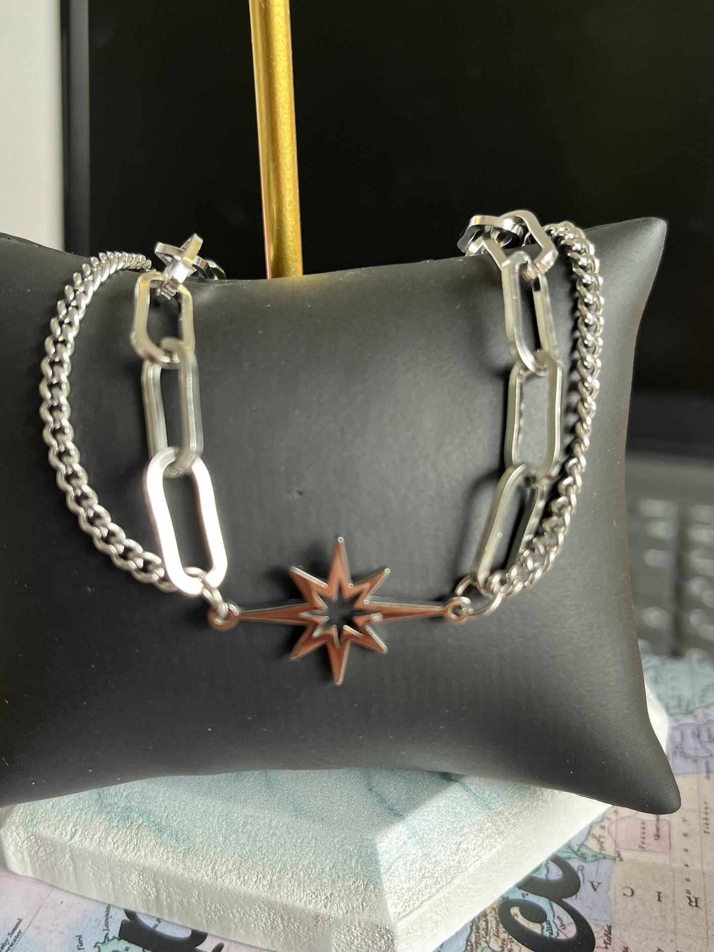 Star double layer chain Bracelet Anklets for her/ Waterproof and Sweatproof/ Etsy UK shop- Free Shipping