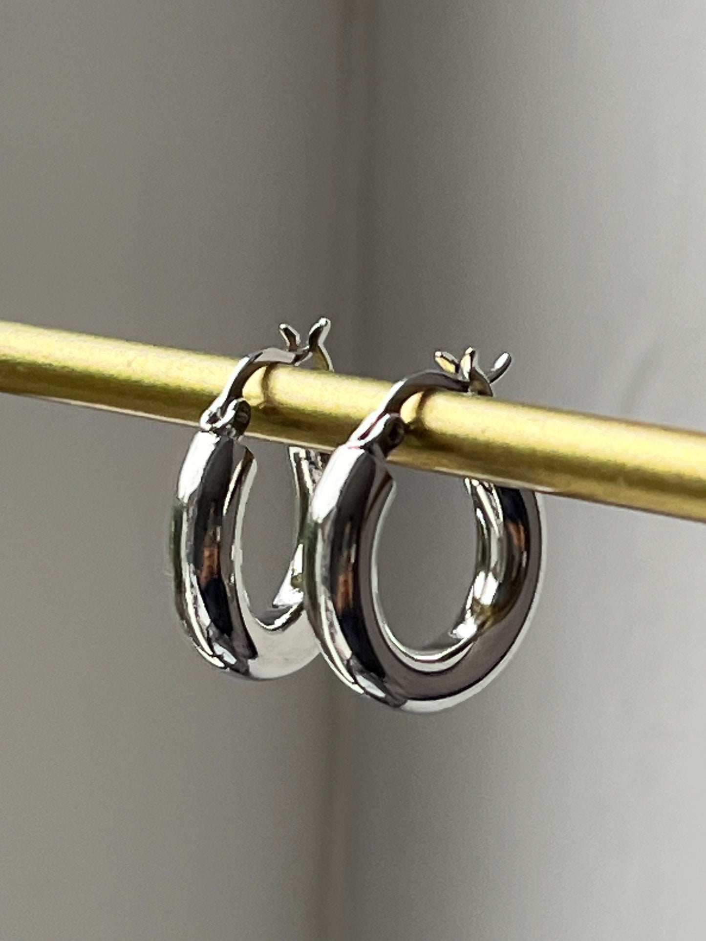 Gold Plated 20mm Hoops Earrings/ 100% waterproof and Tarnish Free/ Stainless Steel/UK shop - Free Shipping