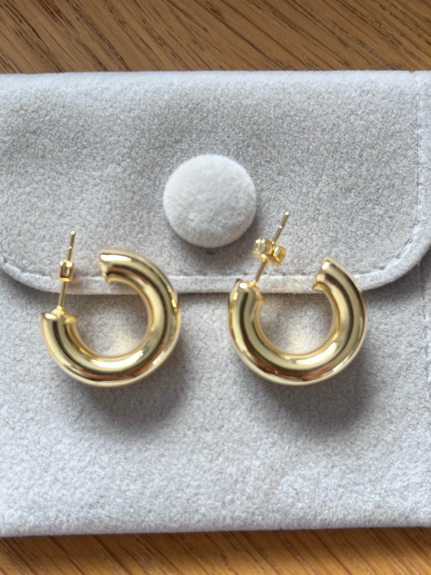 Chunky Bold Gold  Hoops Earrings for her/ Waterproof and Tarnish Free/ UK shop - Free Shipping