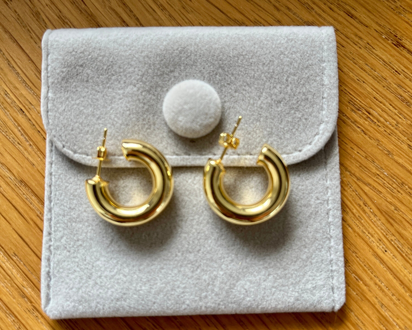 Chunky Bold Gold  Hoops Earrings for her/ Waterproof and Tarnish Free/ UK shop - Free Shipping