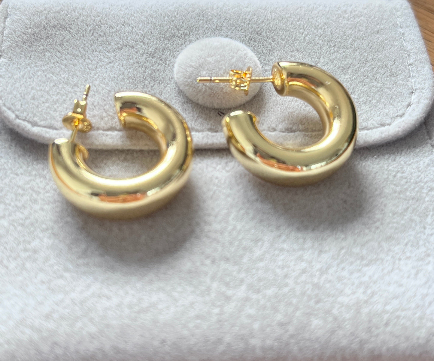 Chunky Bold Gold  Hoops Earrings for her/ Waterproof and Tarnish Free/ UK shop - Free Shipping