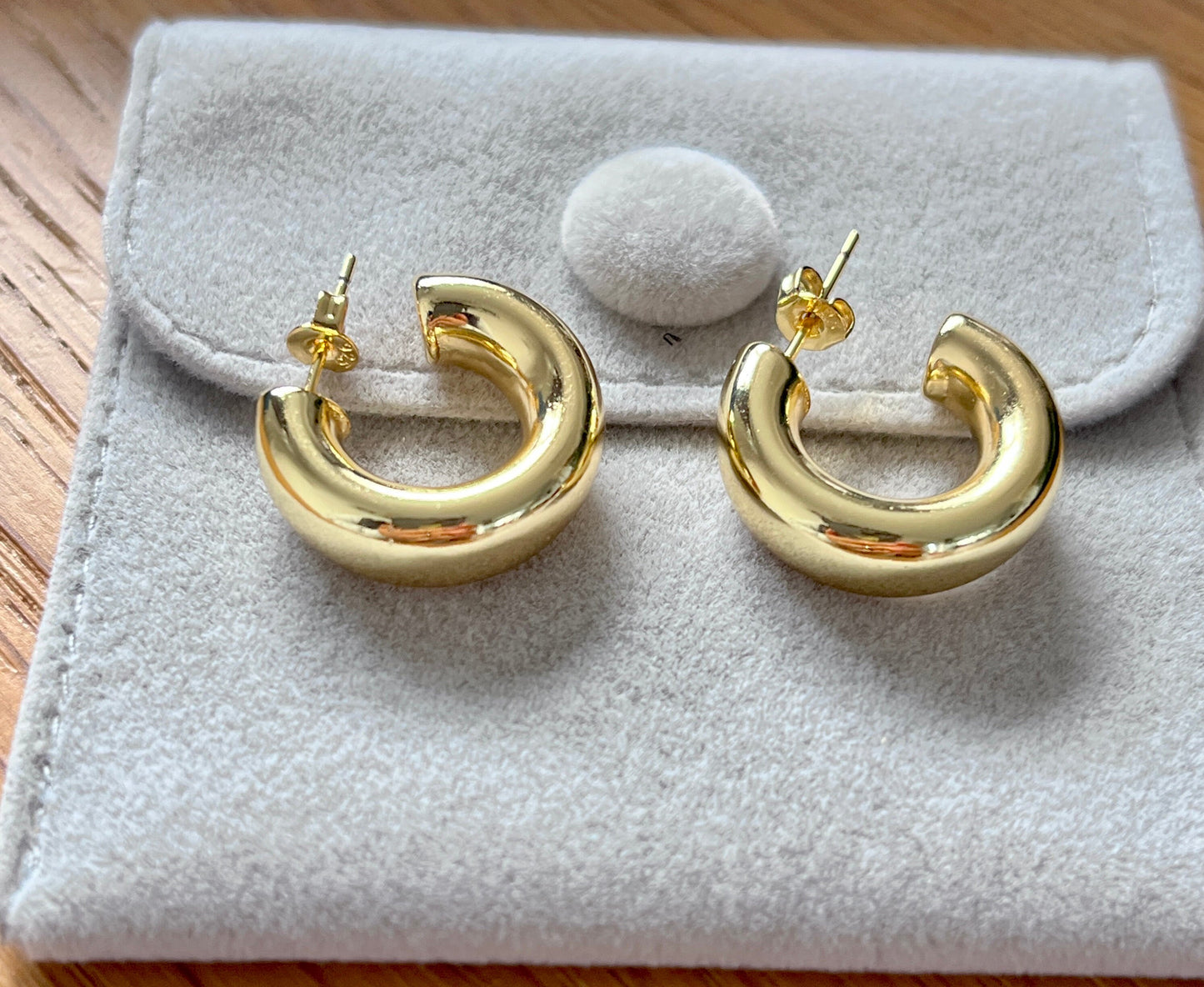 Chunky Bold Gold  Hoops Earrings for her/ Waterproof and Tarnish Free/ UK shop - Free Shipping