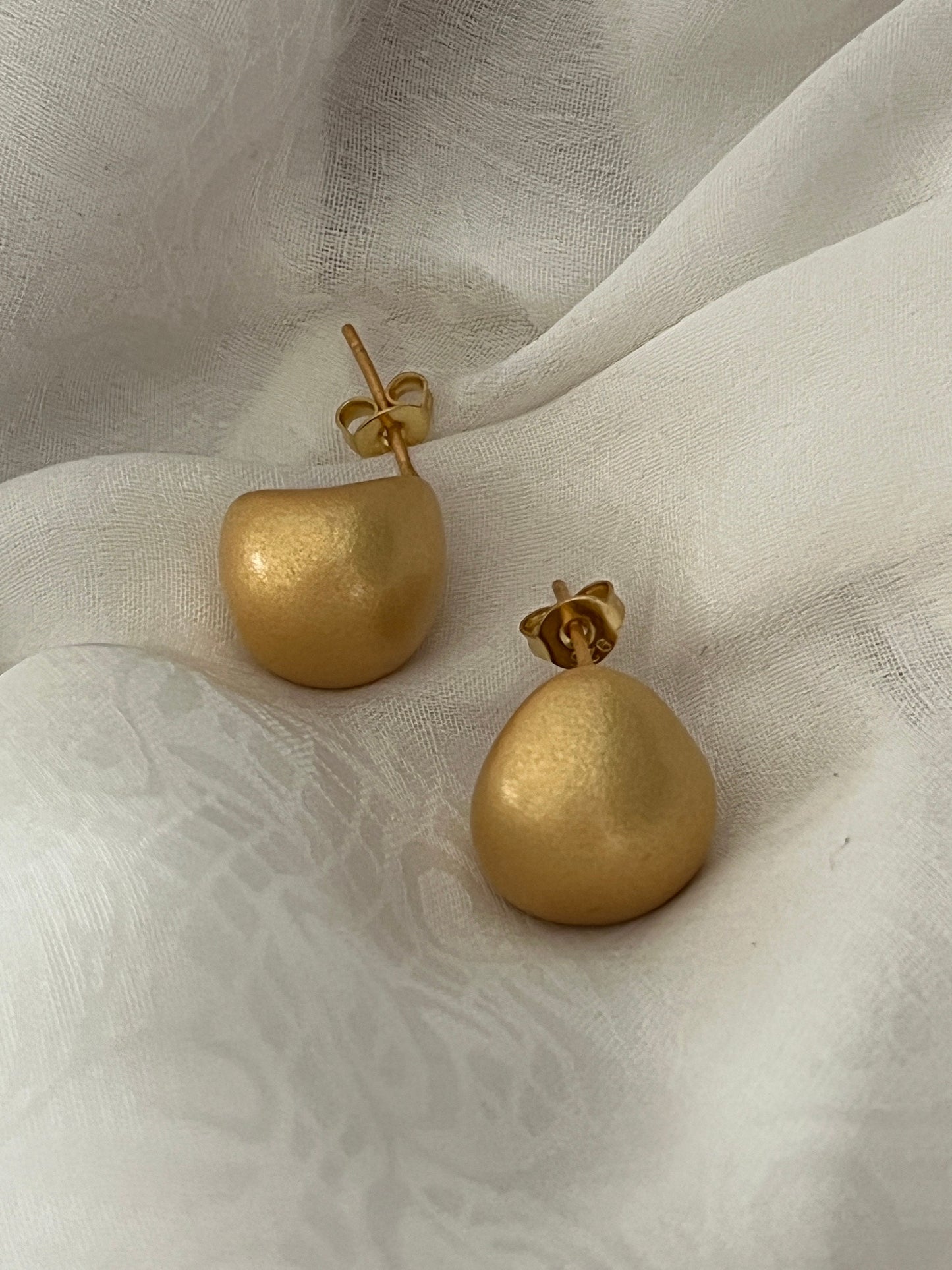 14K Gold Plated Chunky Teardrop Earrings/ Lightweight 15mm/ Gift for Her/ Etsy UK - Free Shipping