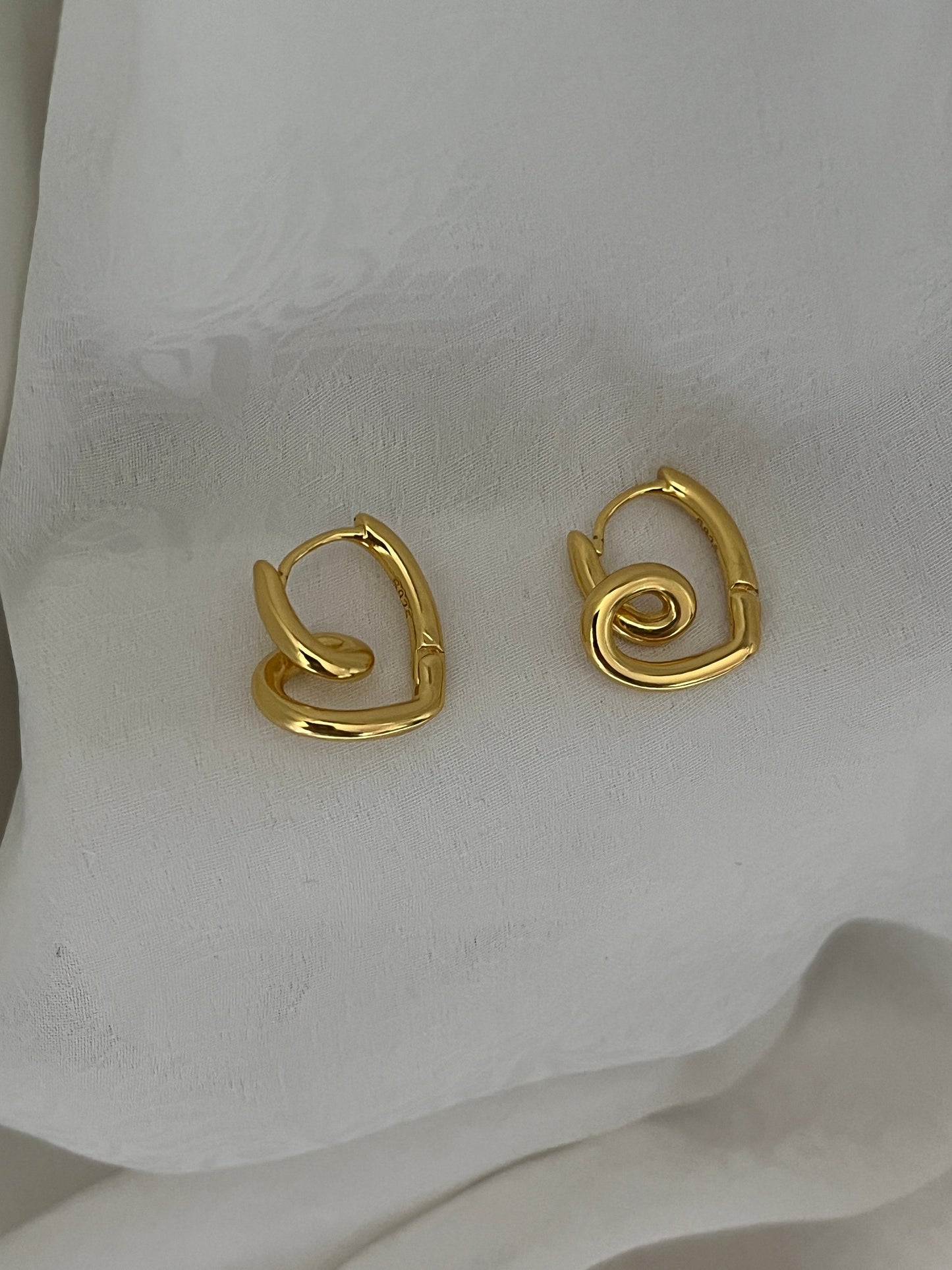 Twist Hoops Earrings, unusual dainty earrings for her, UK seller - Free Shipping