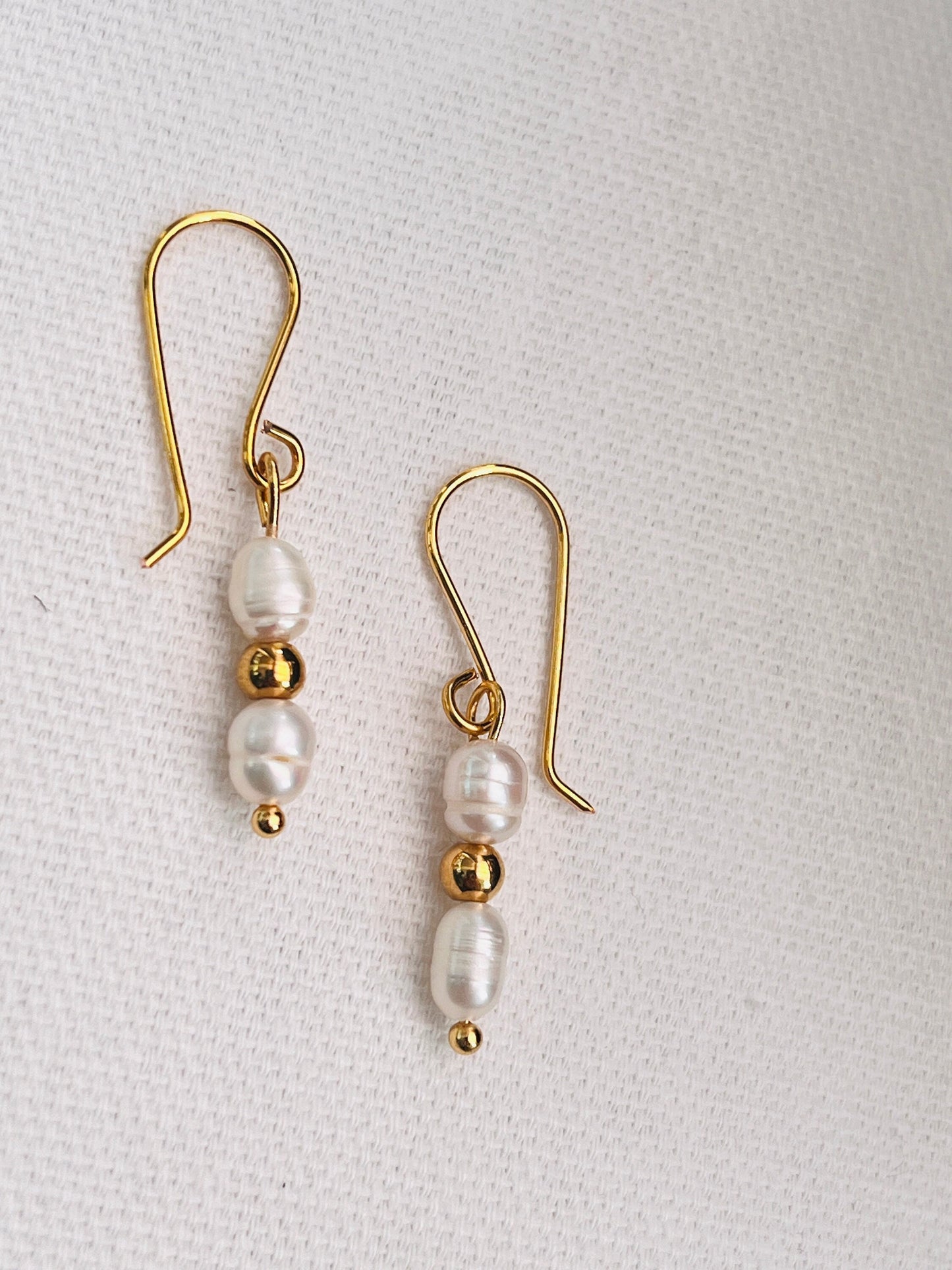 Natural Freshwater Pearl Drop Earrings handmade, Pearl Jewellery, Bridesmaid Gift, Gift for Her, UK shop - Free Shipping