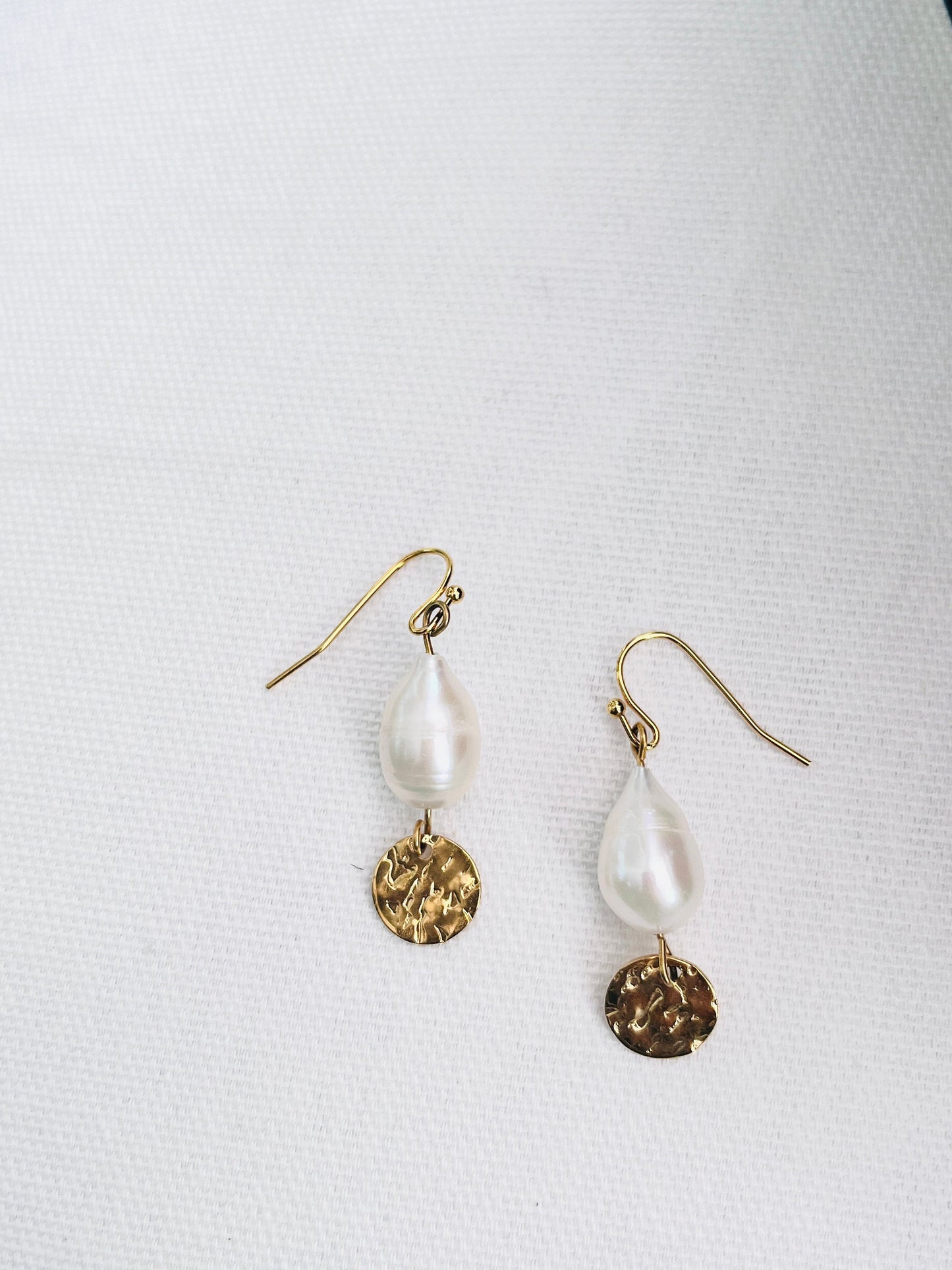 Chunky Freshwater Pearl Earrings - Handmade Boho Style Jewelry, Perfect Gift for Her, Elegant Statement, wedding jewellery UK shop